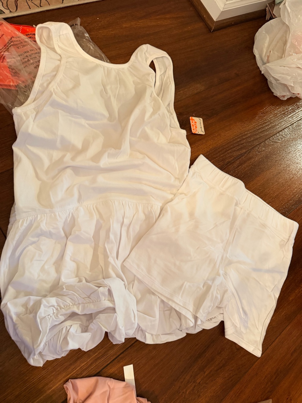 Free people white White dress with under shorts